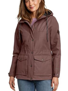 Eddie Bauer Charly Hooded Rain Jacket Plum NWT